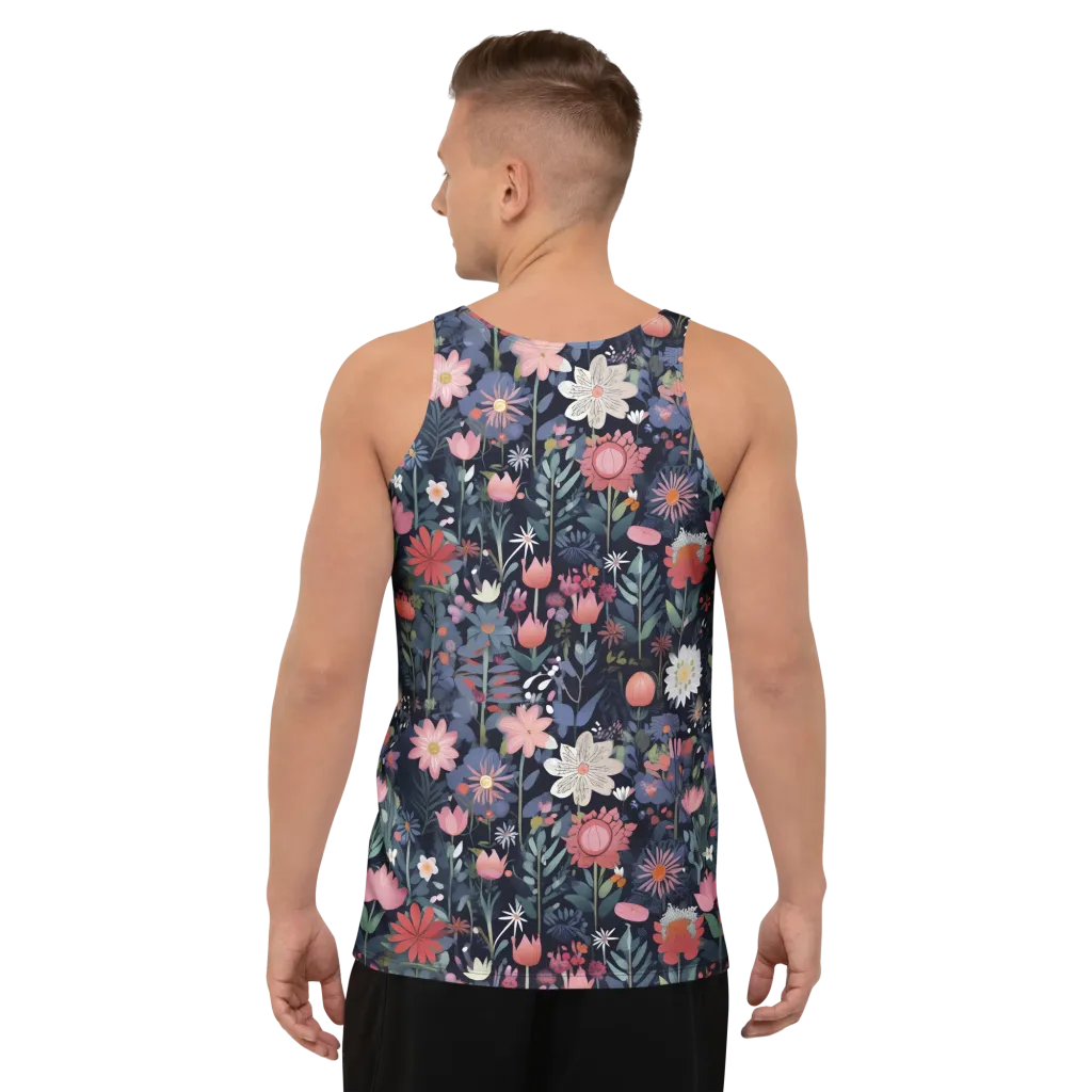 Twilight Bloom on Men's Tank Top — Back print