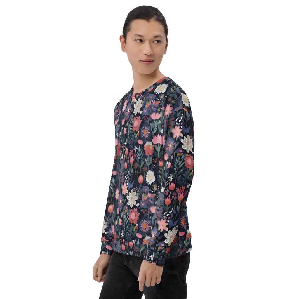 Twilight Bloom on Sweatshirt — Left sleeve
