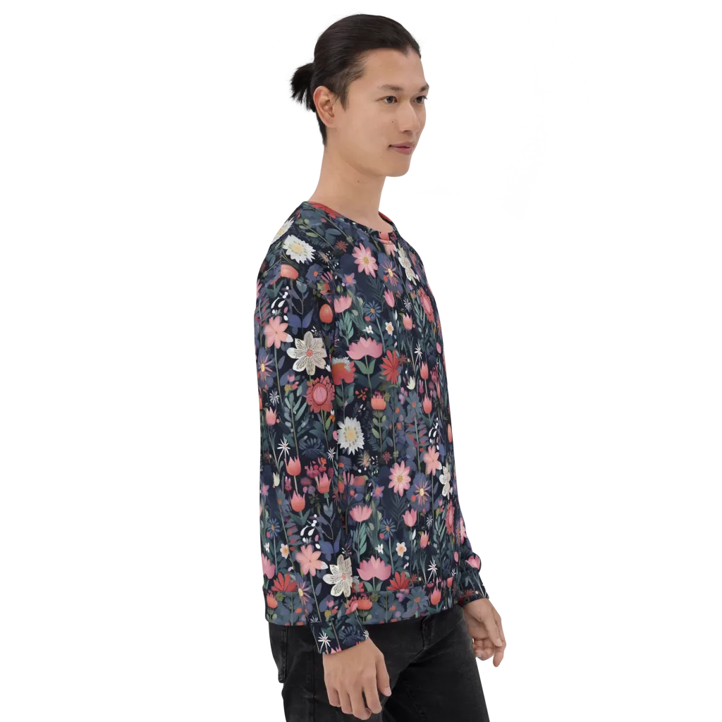 Twilight Bloom on Sweatshirt — Right sleeve