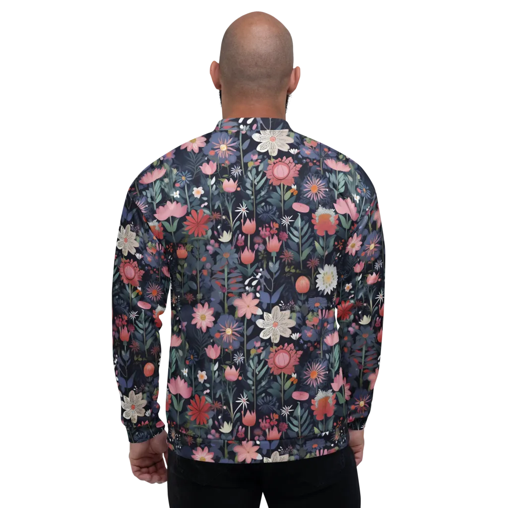 Twilight Bloom on Bomber Jacket — Back