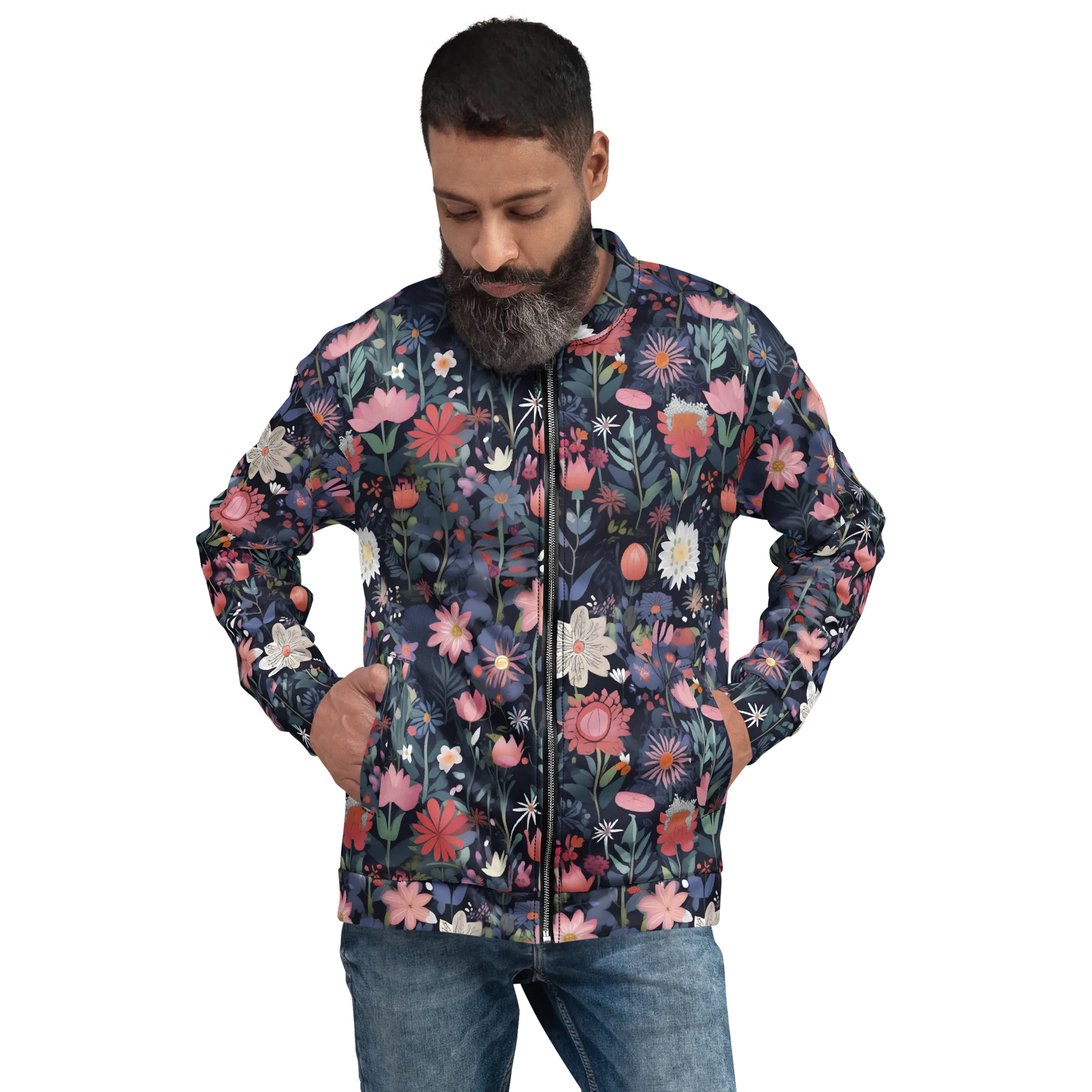 Twilight Bloom on Bomber Jacket — Front print