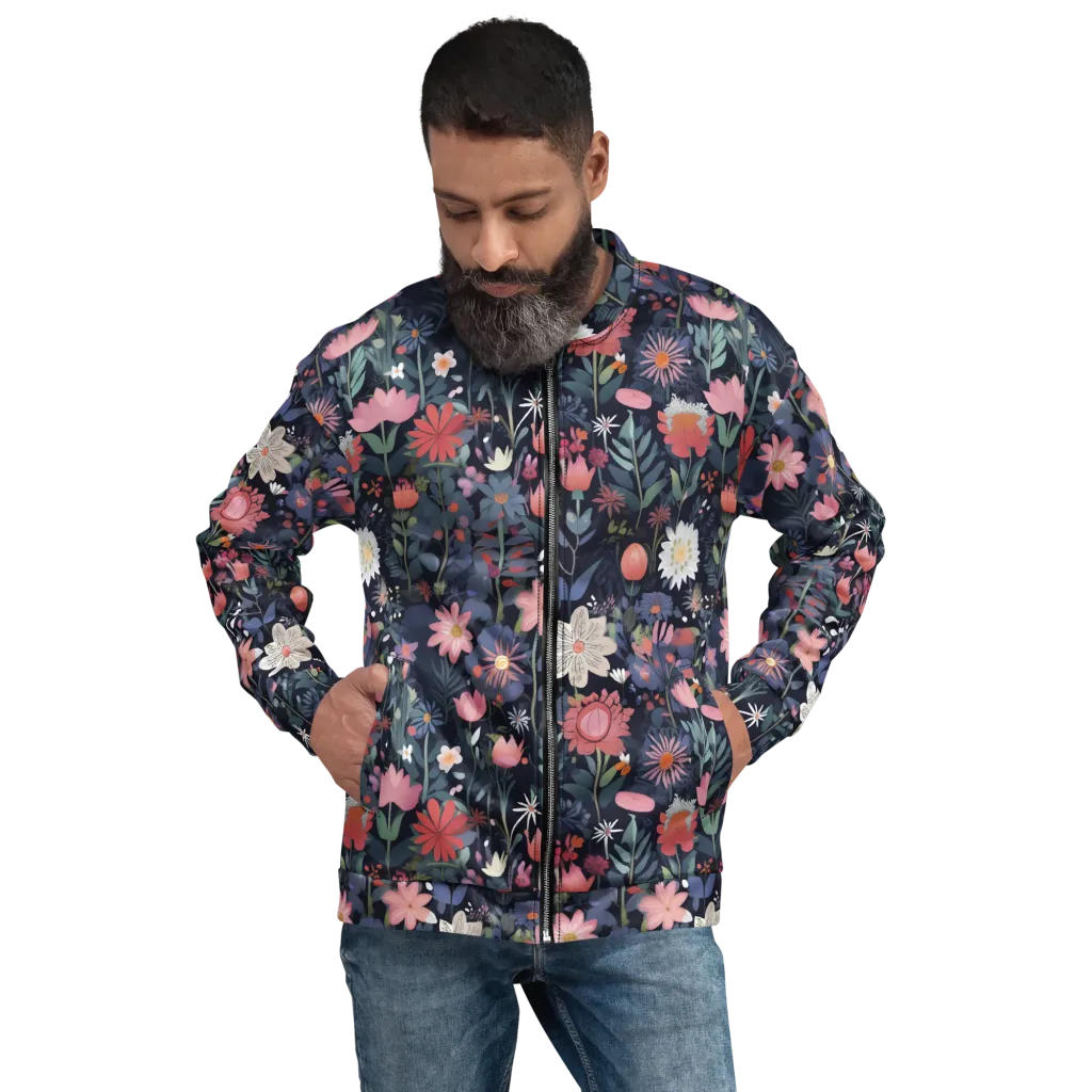 Twilight Bloom on Bomber Jacket — Front print