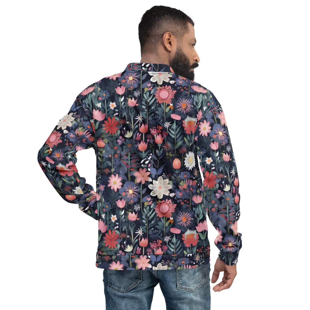 Twilight Bloom on Bomber Jacket — Back print