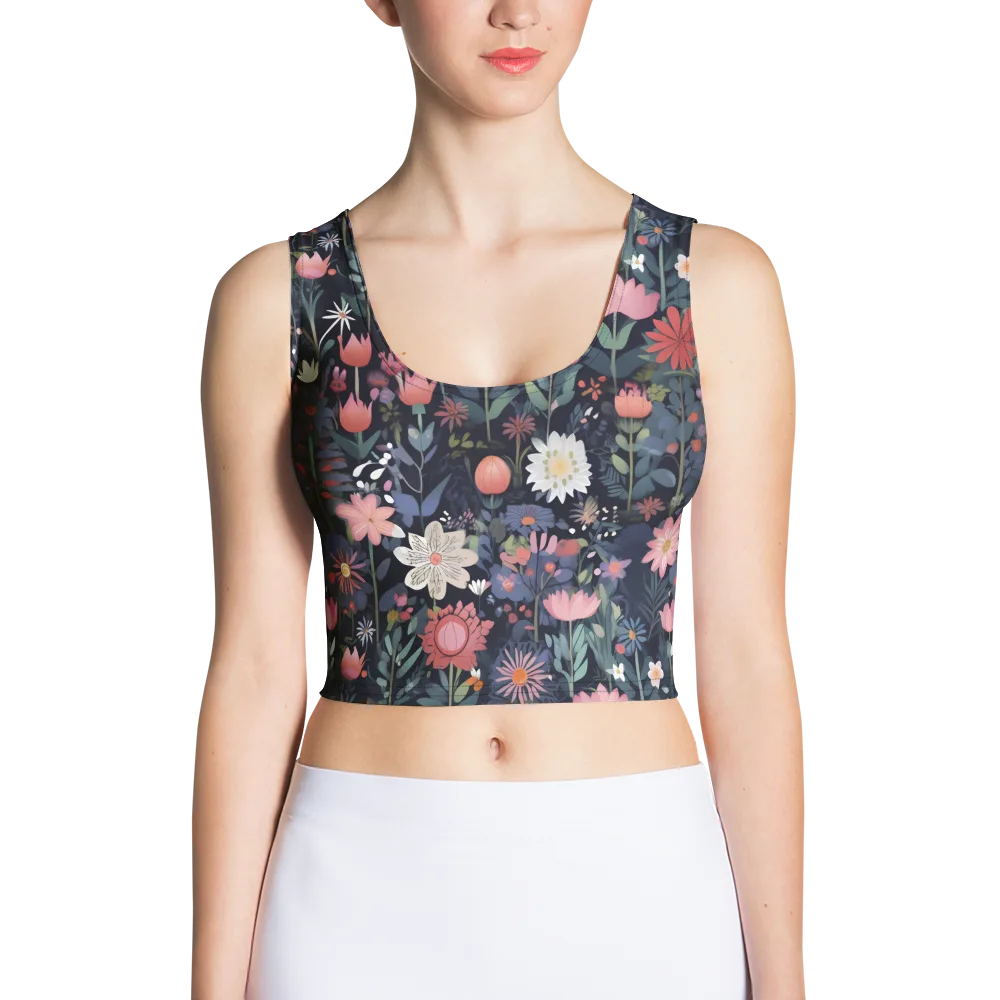 Twilight Bloom on Crop Top — Front