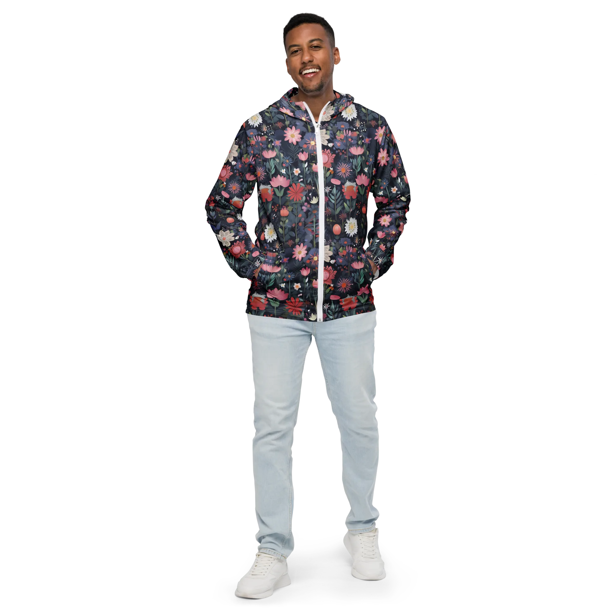 Twilight Bloom on Men's Windbreaker — Front