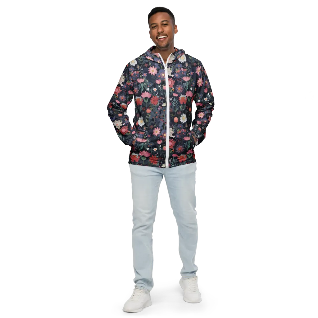 Twilight Bloom on Men's Windbreaker — Front