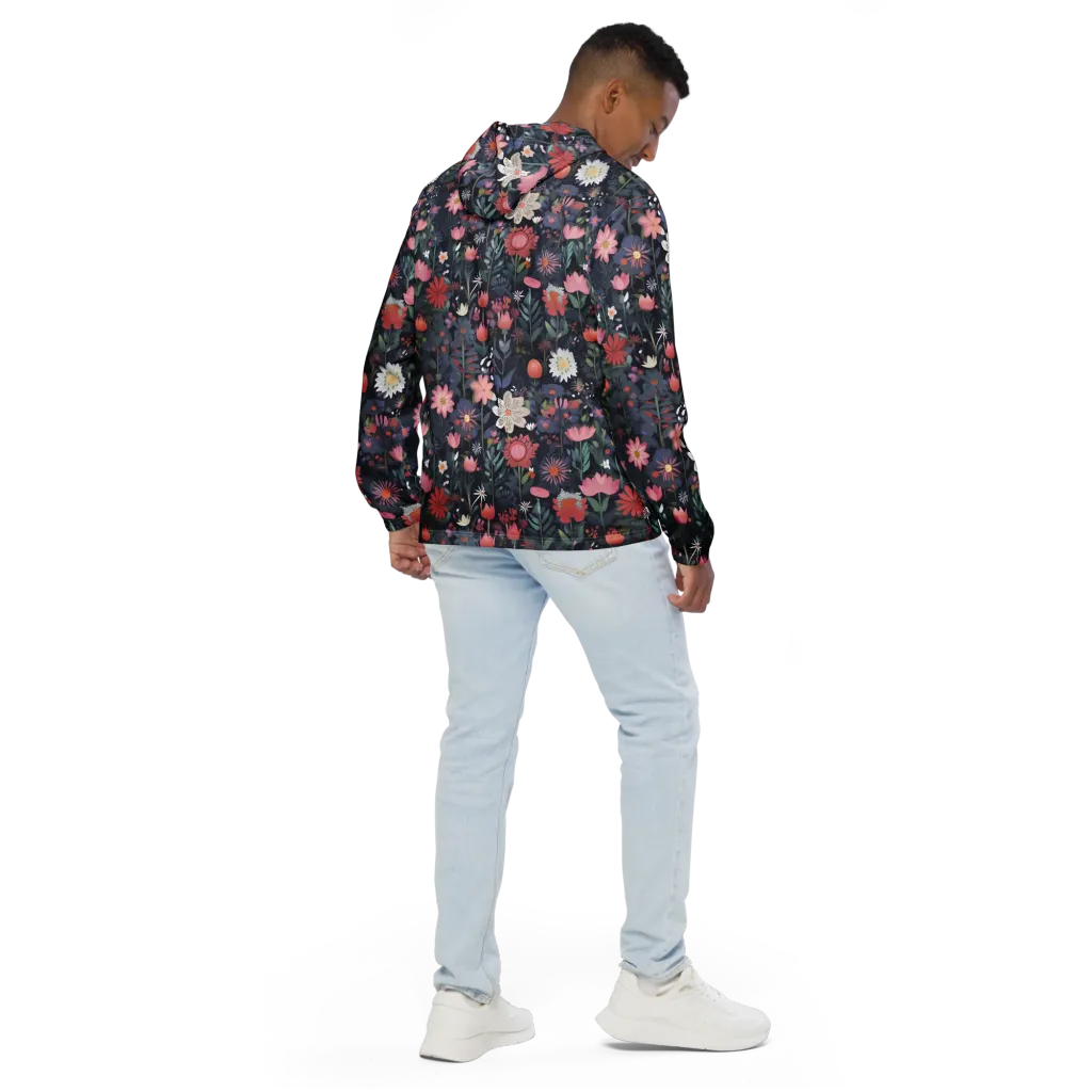 Twilight Bloom on Men's Windbreaker — Back
