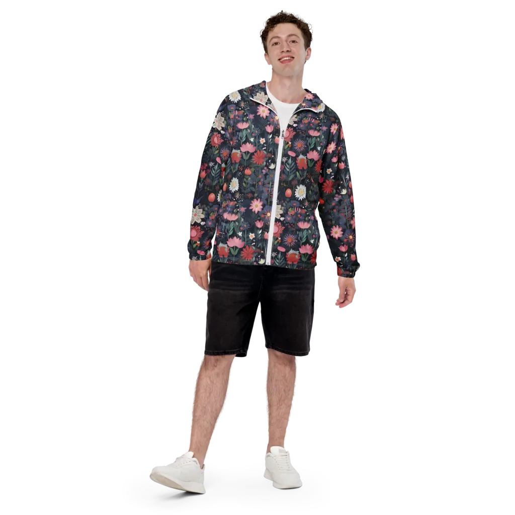 Twilight Bloom on Men's Windbreaker — Front print