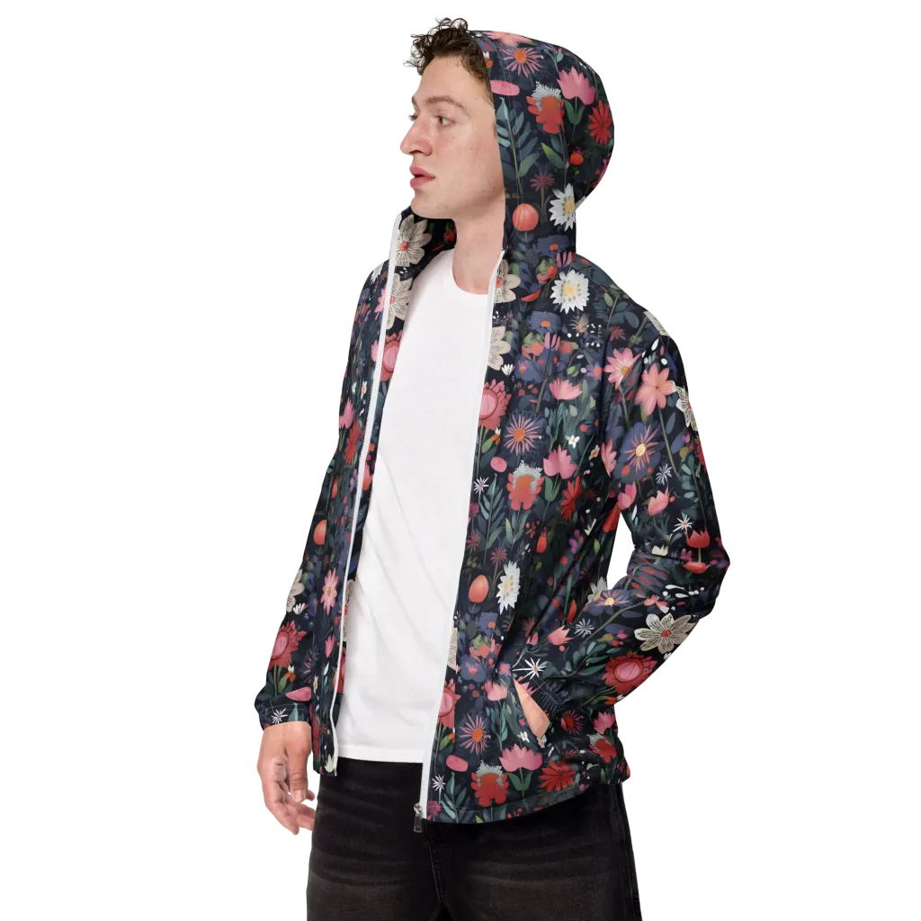 Twilight Bloom on Men's Windbreaker — Left Front