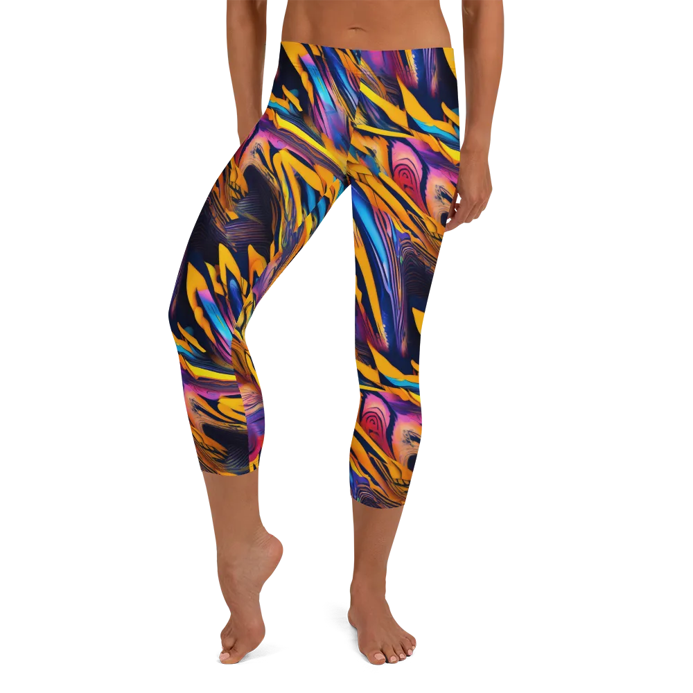 Electric Saffron on Capri Leggings — Front