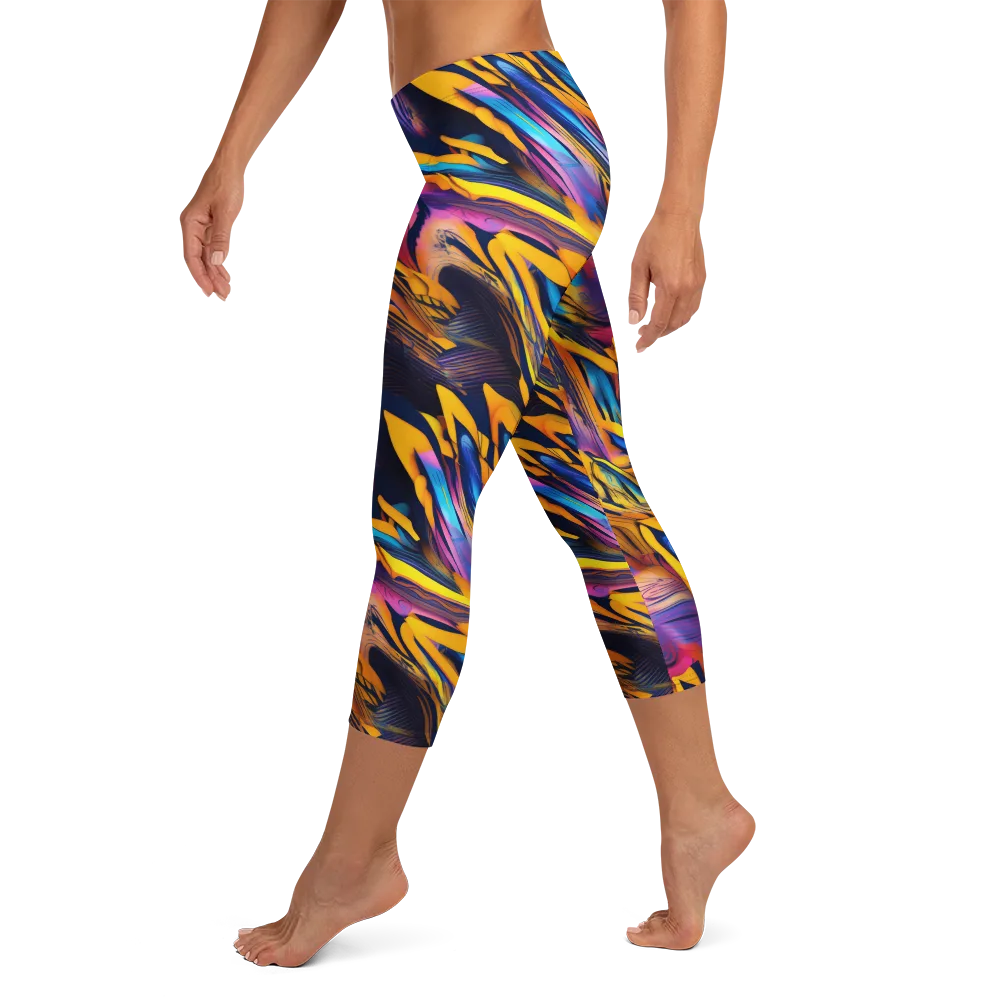 Electric Saffron on Capri Leggings — Left