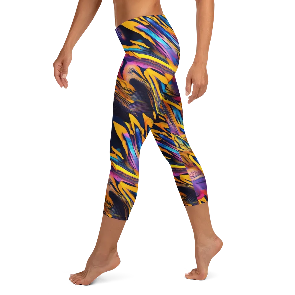 Electric Saffron on Capri Leggings — Left