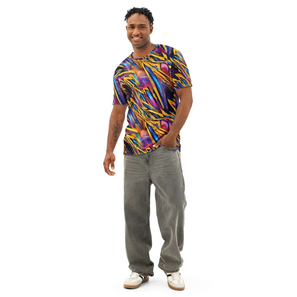 Electric Saffron on Men's Cotton Crew Neck T-Shirt — Front