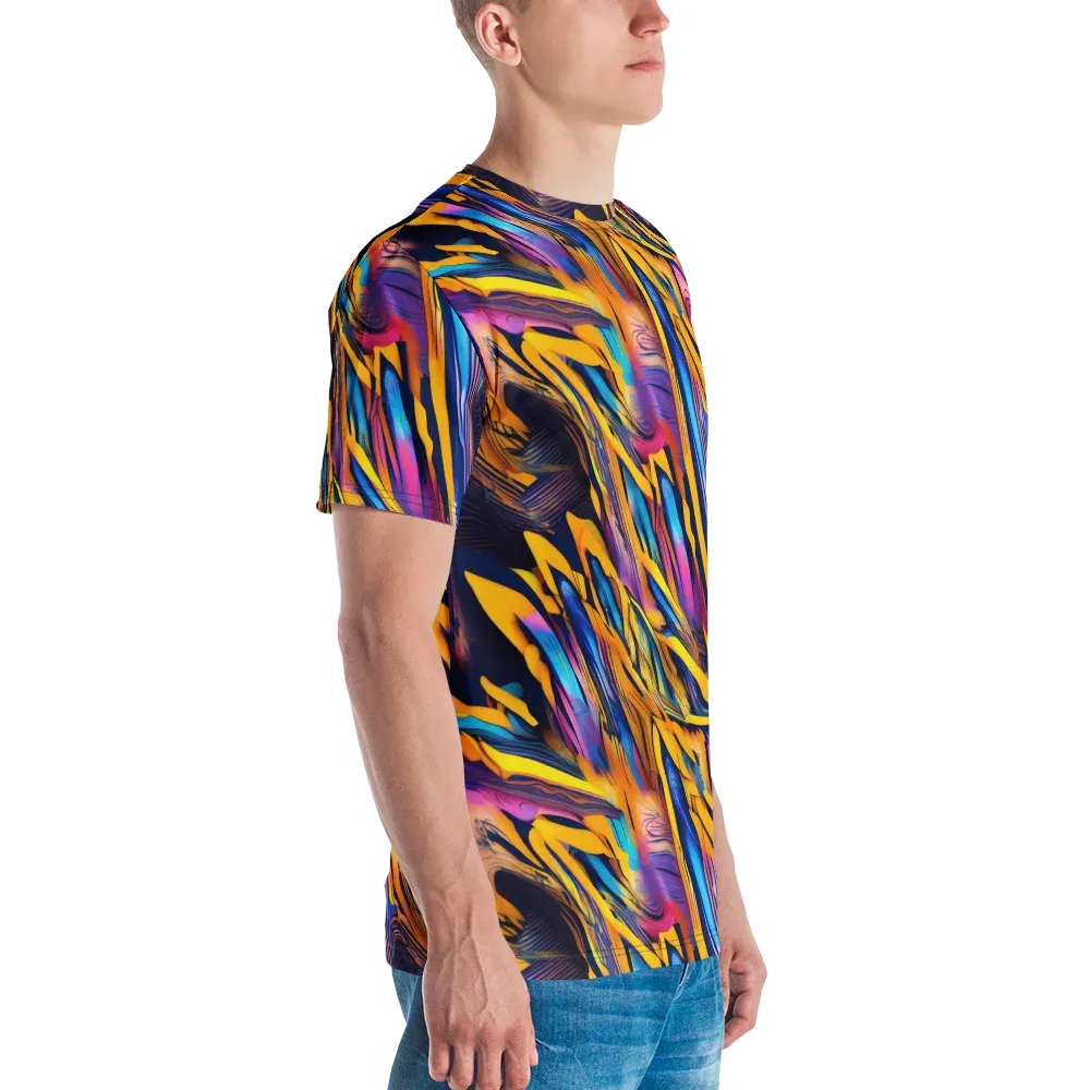 Electric Saffron on Men's Crew Neck T-Shirt — Right