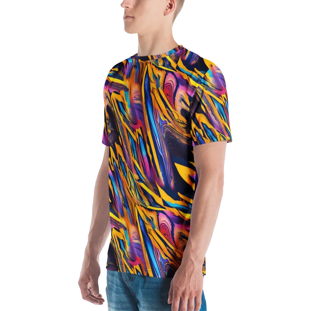 Electric Saffron on Men's Crew Neck T-Shirt — Left