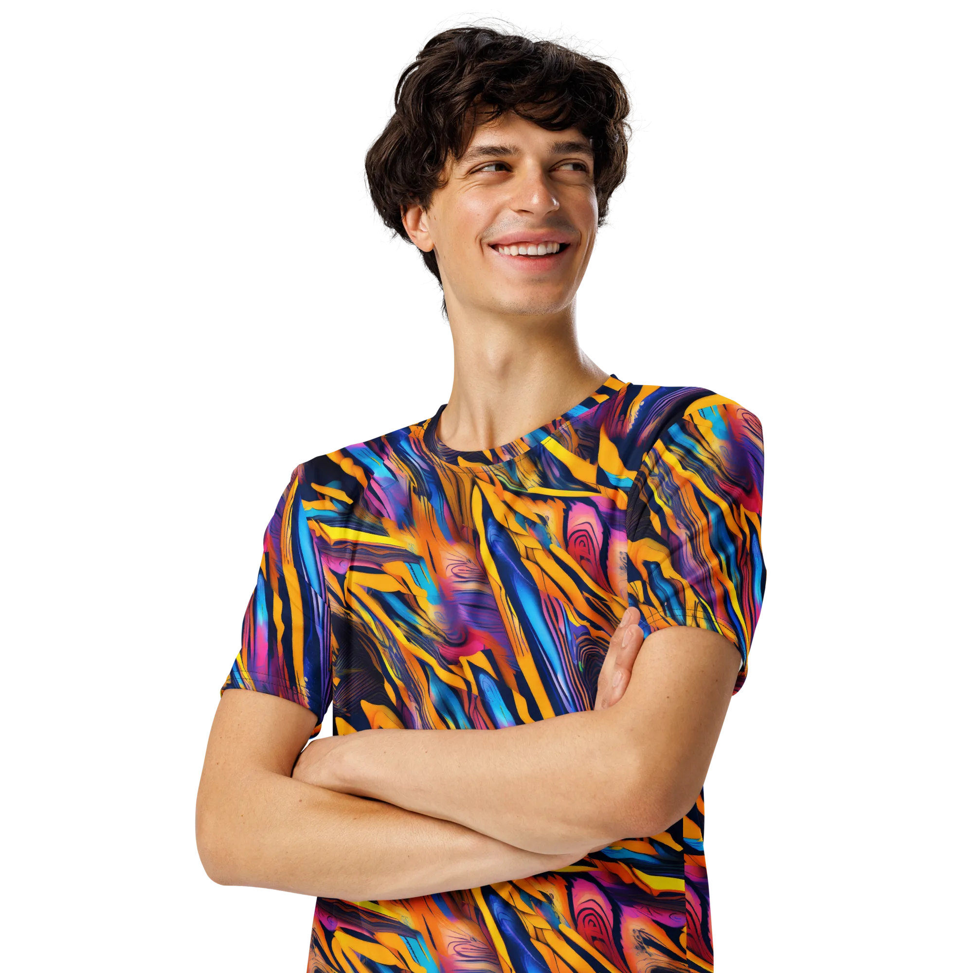 Electric Saffron on Men's Crew Neck T-Shirt — Front print