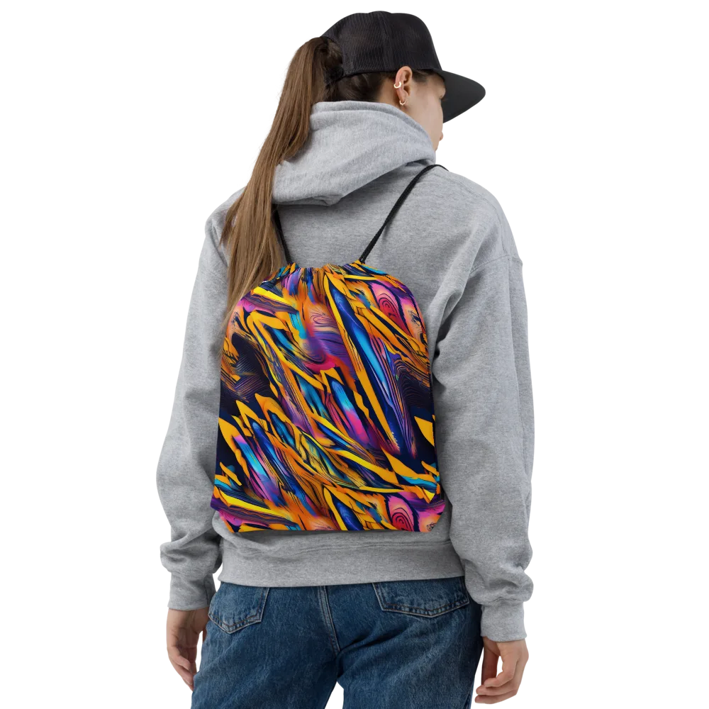 Electric Saffron on Drawstring Bag — Front