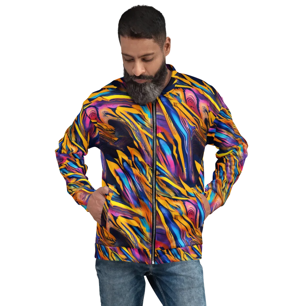 Electric Saffron on Bomber Jacket — Front print