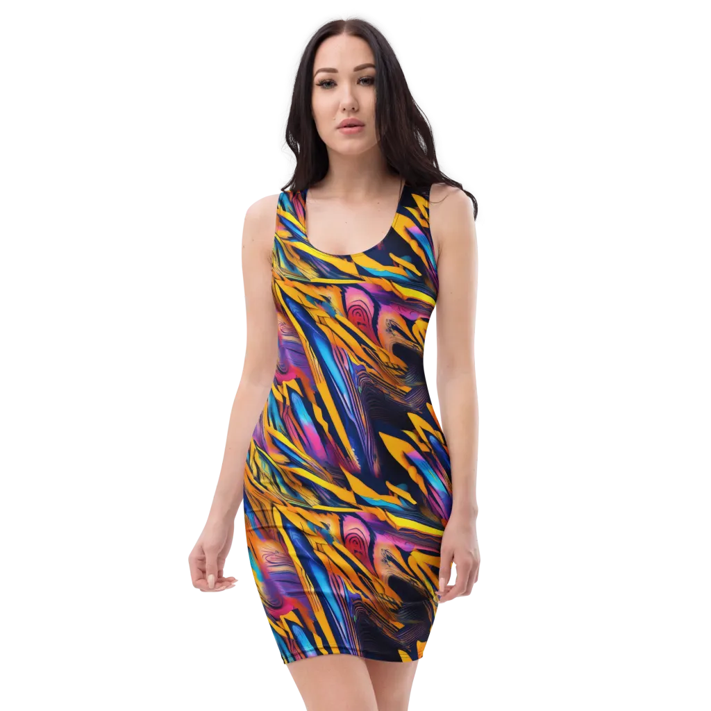Electric Saffron on Bodycon Dress — Front