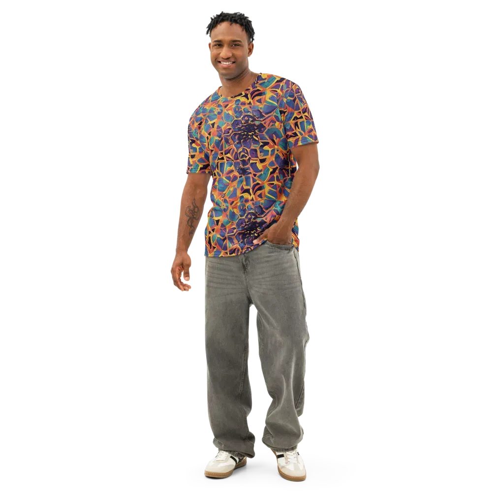 Saffron Circuit on Men's Cotton Crew Neck T-Shirt — Front