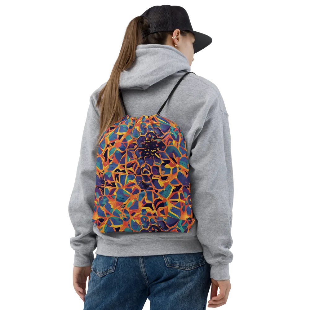 Saffron Circuit on Drawstring Bag — Front