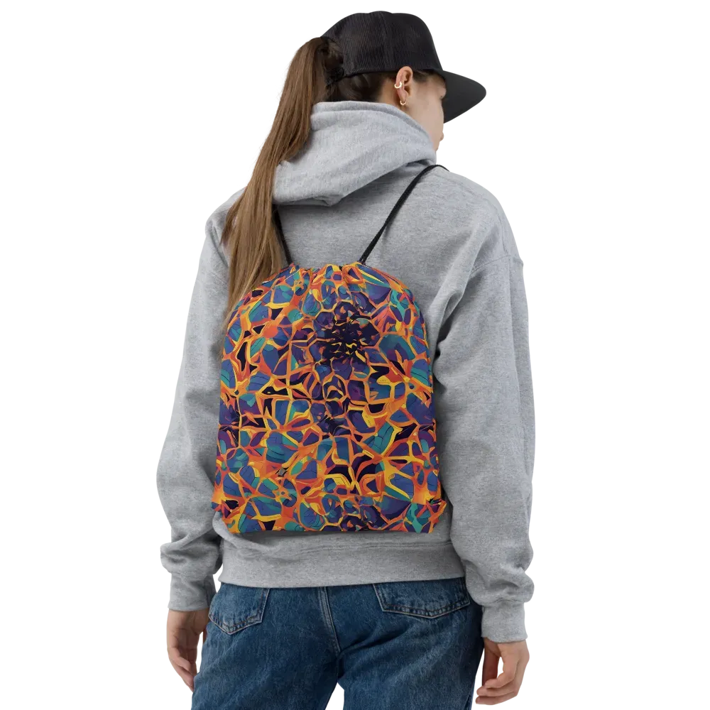 Saffron Circuit on Drawstring Bag — Front