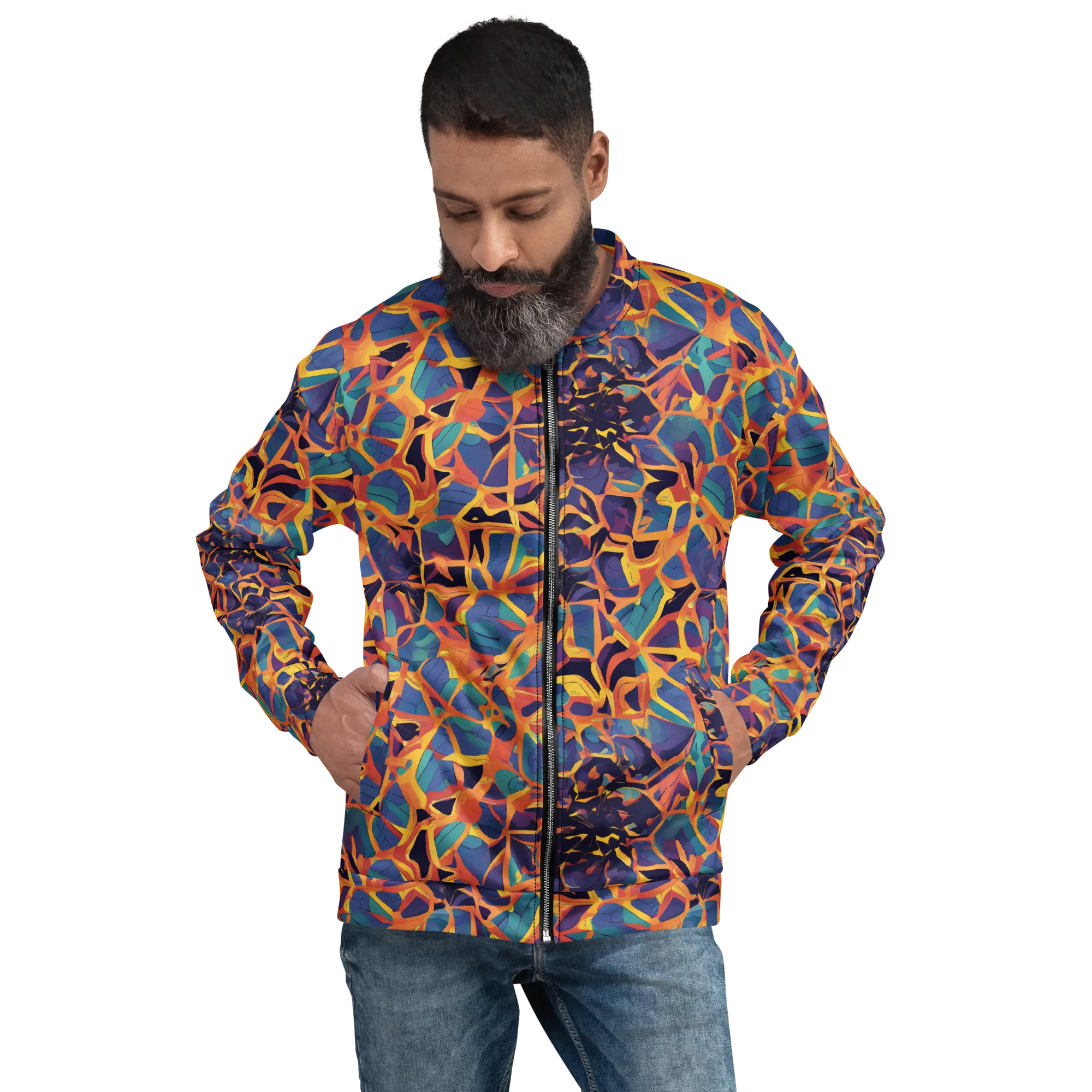 Saffron Circuit on Bomber Jacket — Front print