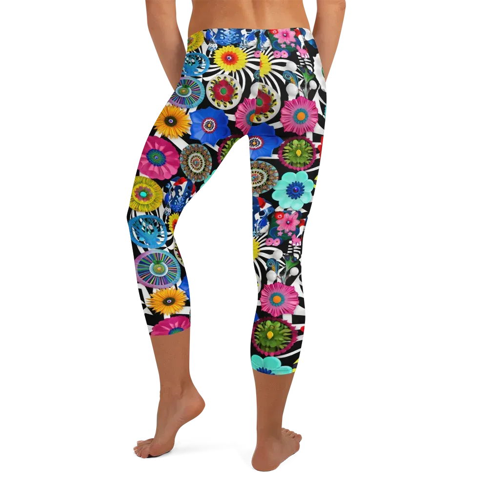 Chromatic Carnival on Capri Leggings — Back
