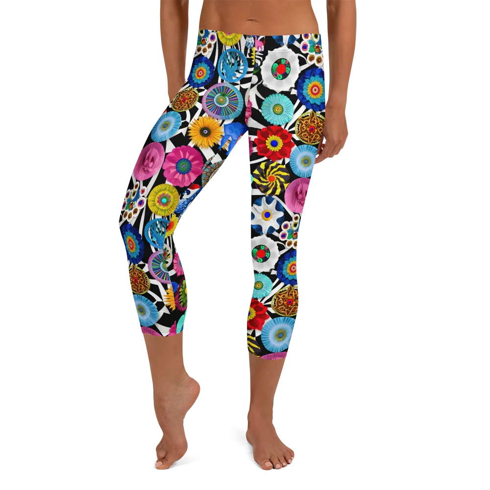 Chromatic Carnival on Capri Leggings — Front