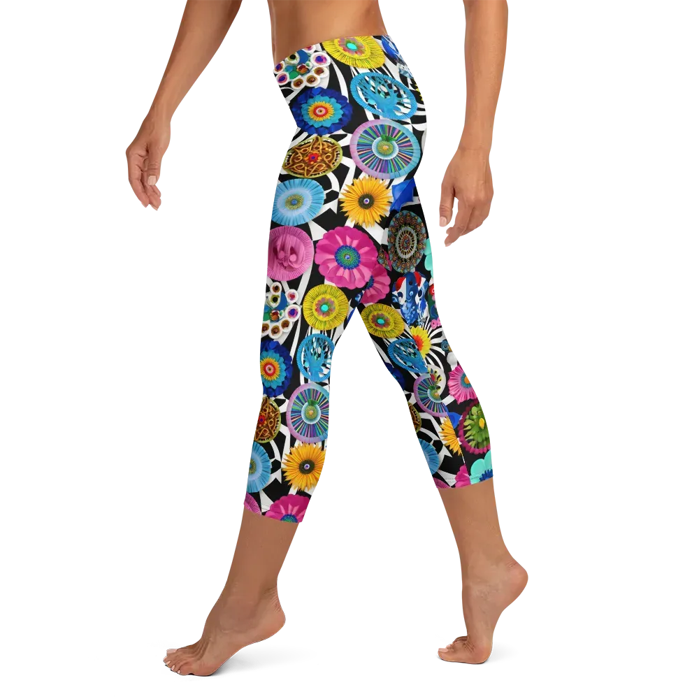 Chromatic Carnival on Capri Leggings — Left