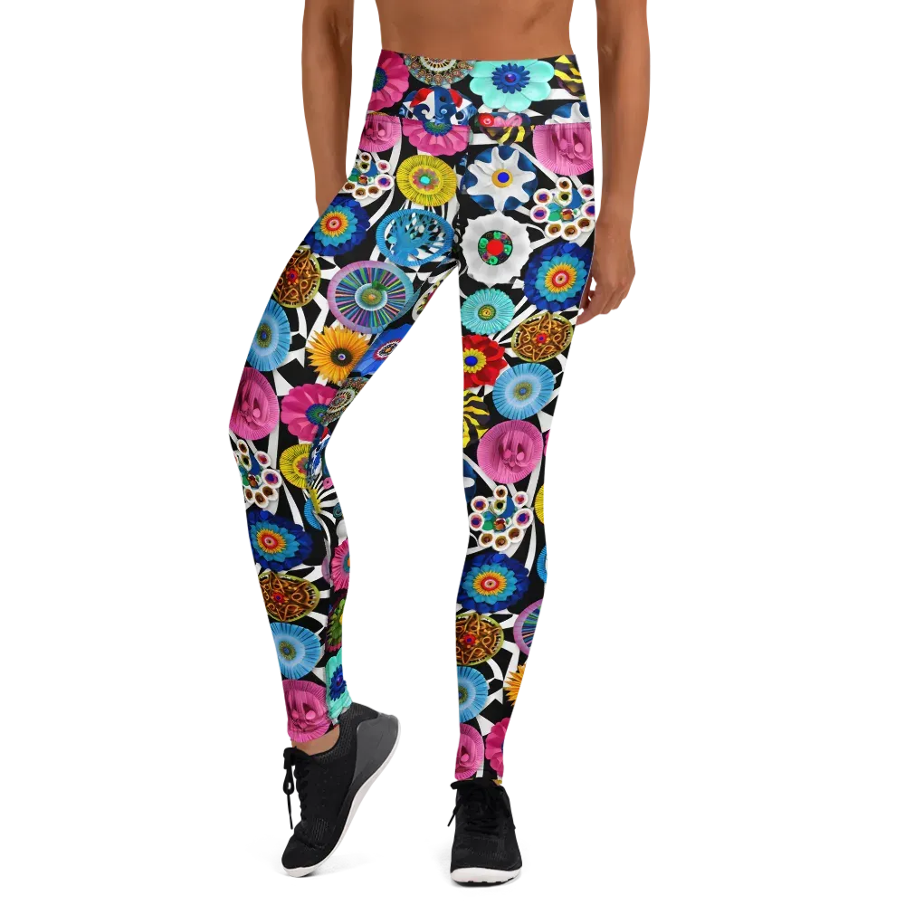 Chromatic Carnival on Yoga Leggings — Front