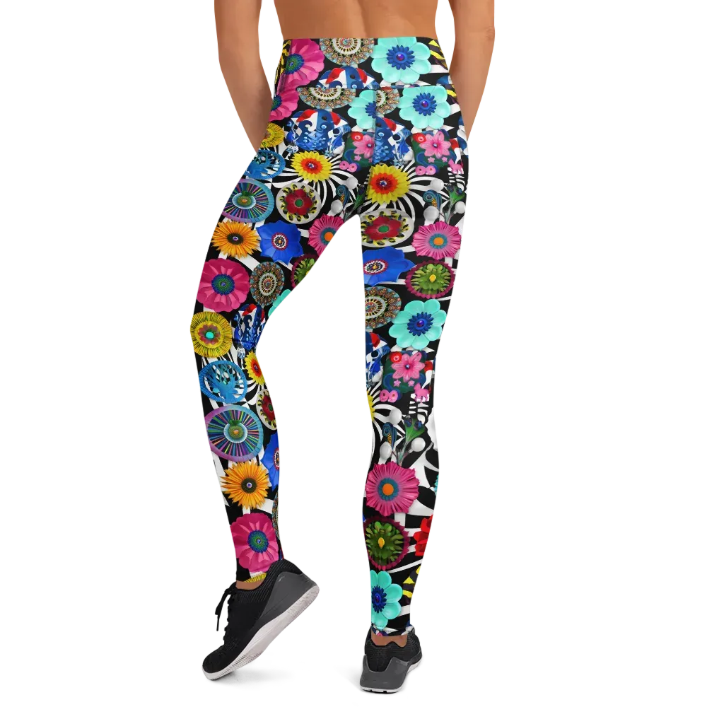 Chromatic Carnival on Yoga Leggings — Back