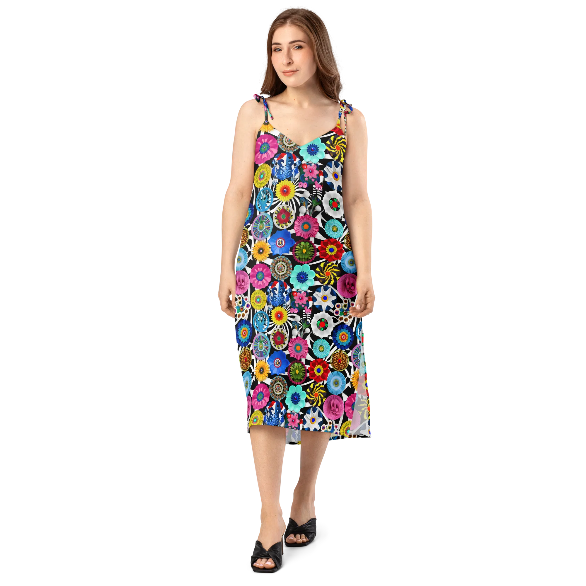 Chromatic Carnival on Slip Dress — Front
