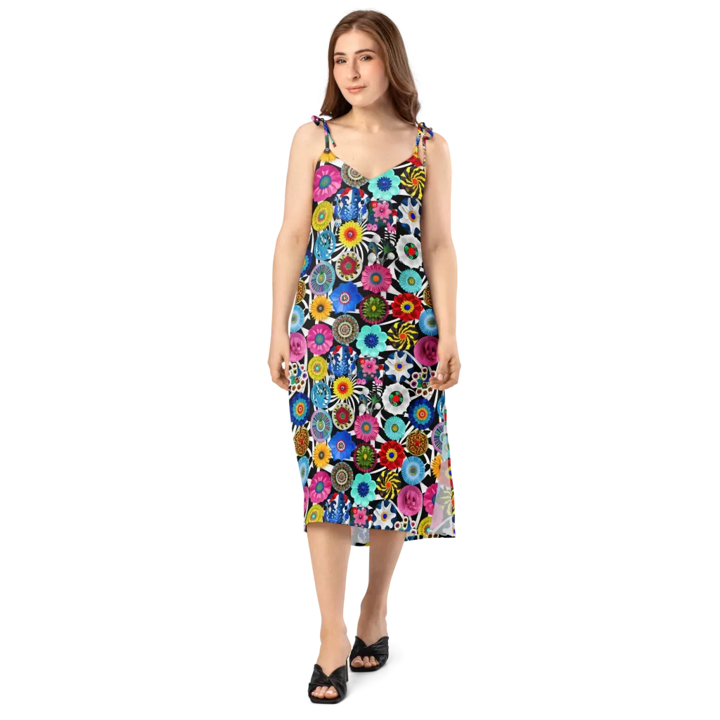 Chromatic Carnival on Slip Dress — Front