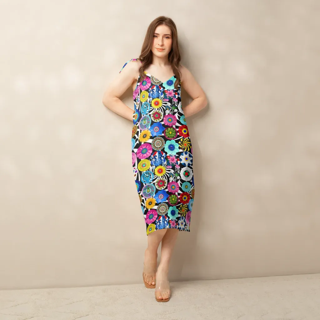 Chromatic Carnival on Slip Dress — Back print