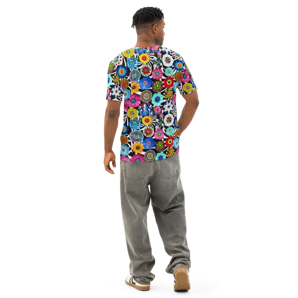 Chromatic Carnival on Men's Cotton Crew Neck T-Shirt — Back