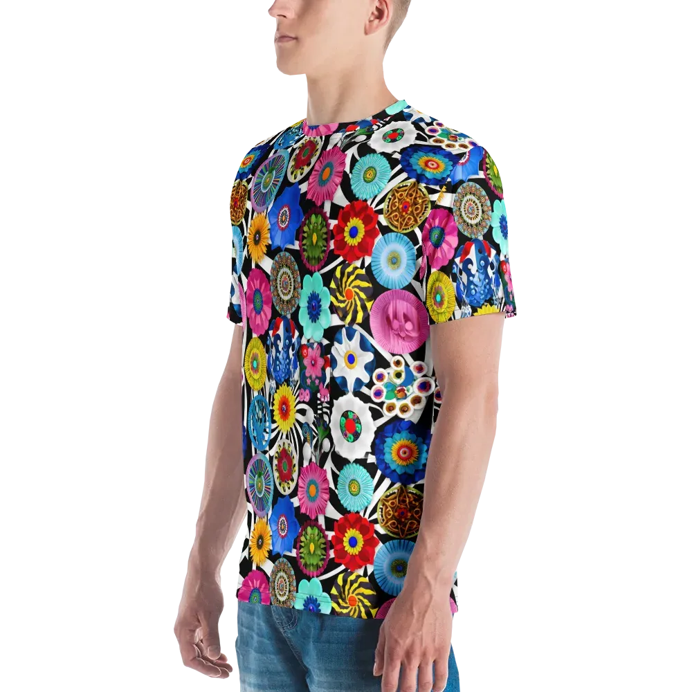 Chromatic Carnival on Men's Crew Neck T-Shirt — Left