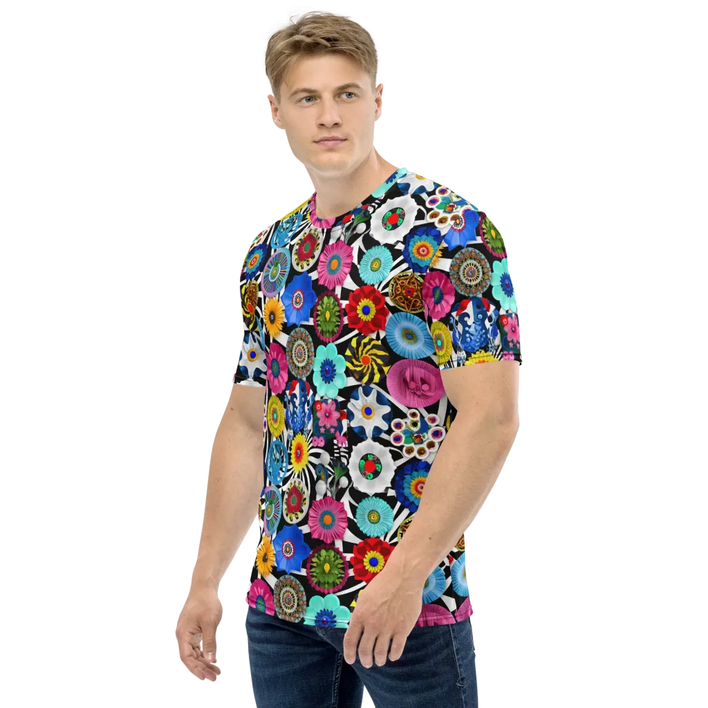 Chromatic Carnival on Men's Crew Neck T-Shirt — Left sleeve