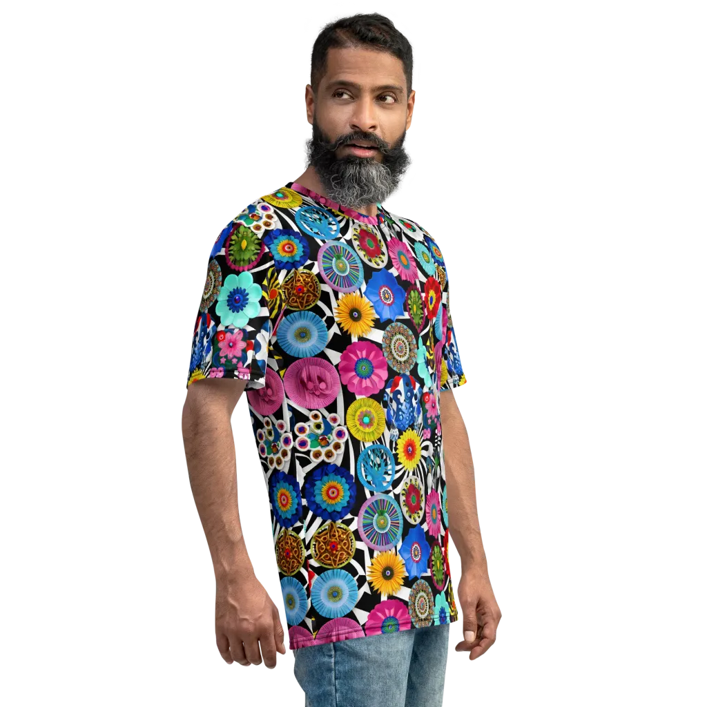 Chromatic Carnival on Men's Crew Neck T-Shirt — Right sleeve