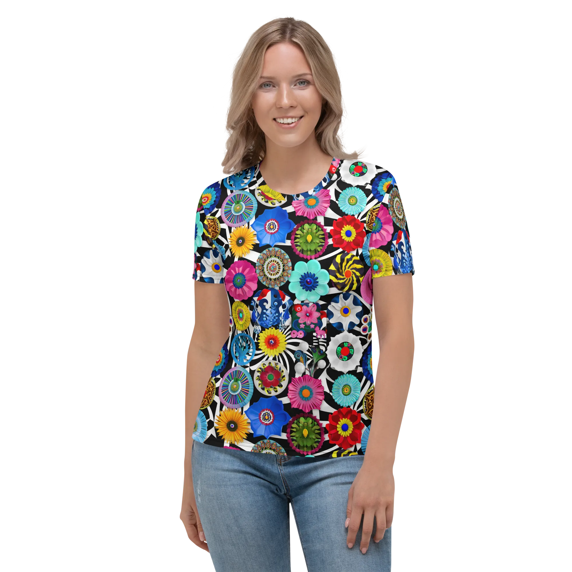 Chromatic Carnival on Women's Crew Neck T-Shirt — Front