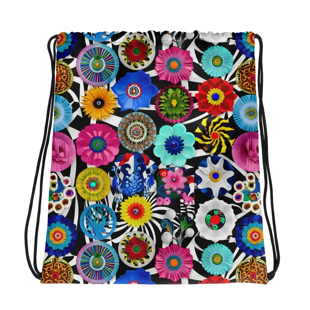 Chromatic Carnival on Drawstring Bag — Mockup