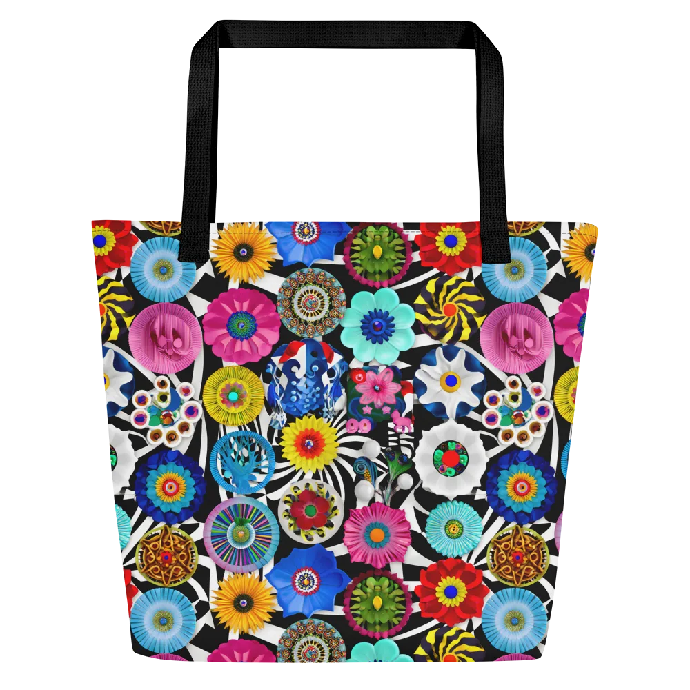 Chromatic Carnival on Large Tote Bag W/ Pocket — Front