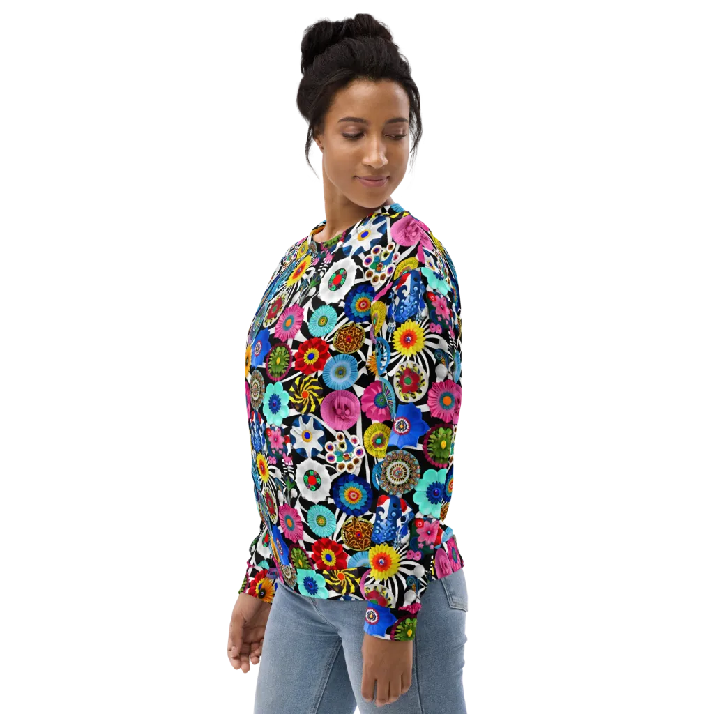 Chromatic Carnival on Sweatshirt — Left sleeve