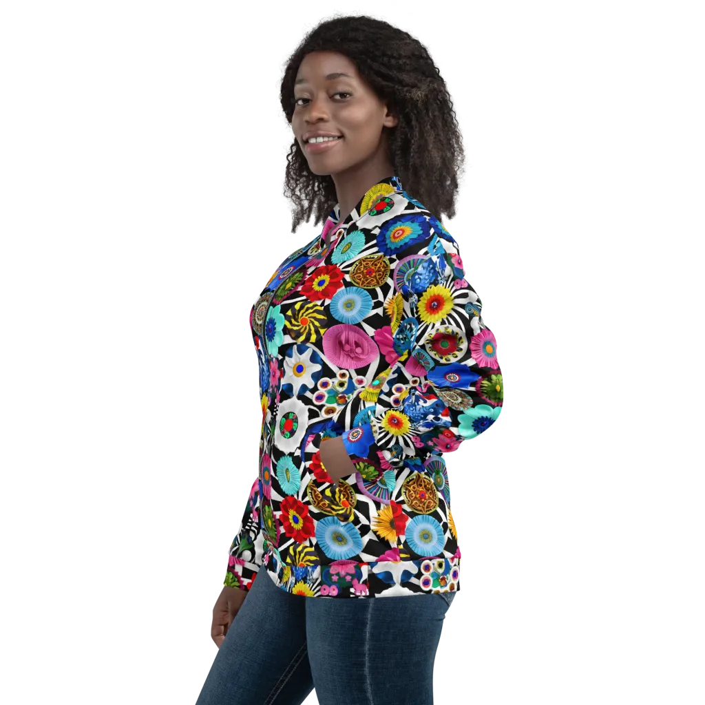 Chromatic Carnival on Bomber Jacket — Left sleeve