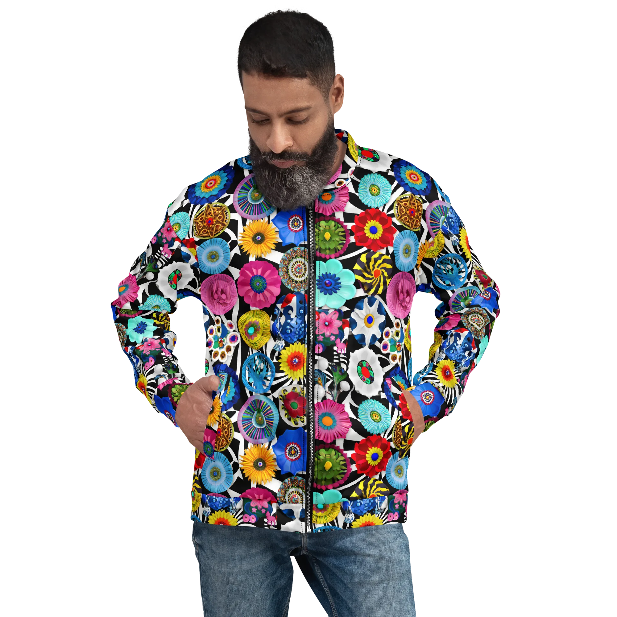 Chromatic Carnival on Bomber Jacket — Front print