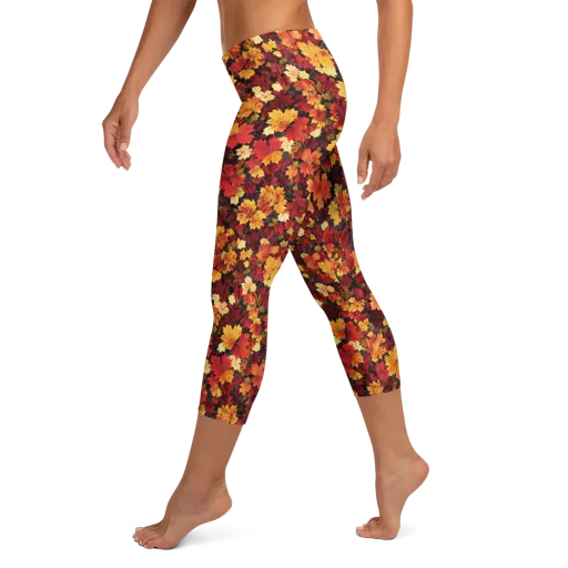Falling Gold on a Capri Leggings