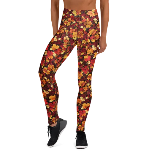 Falling Gold on a Yoga Leggings