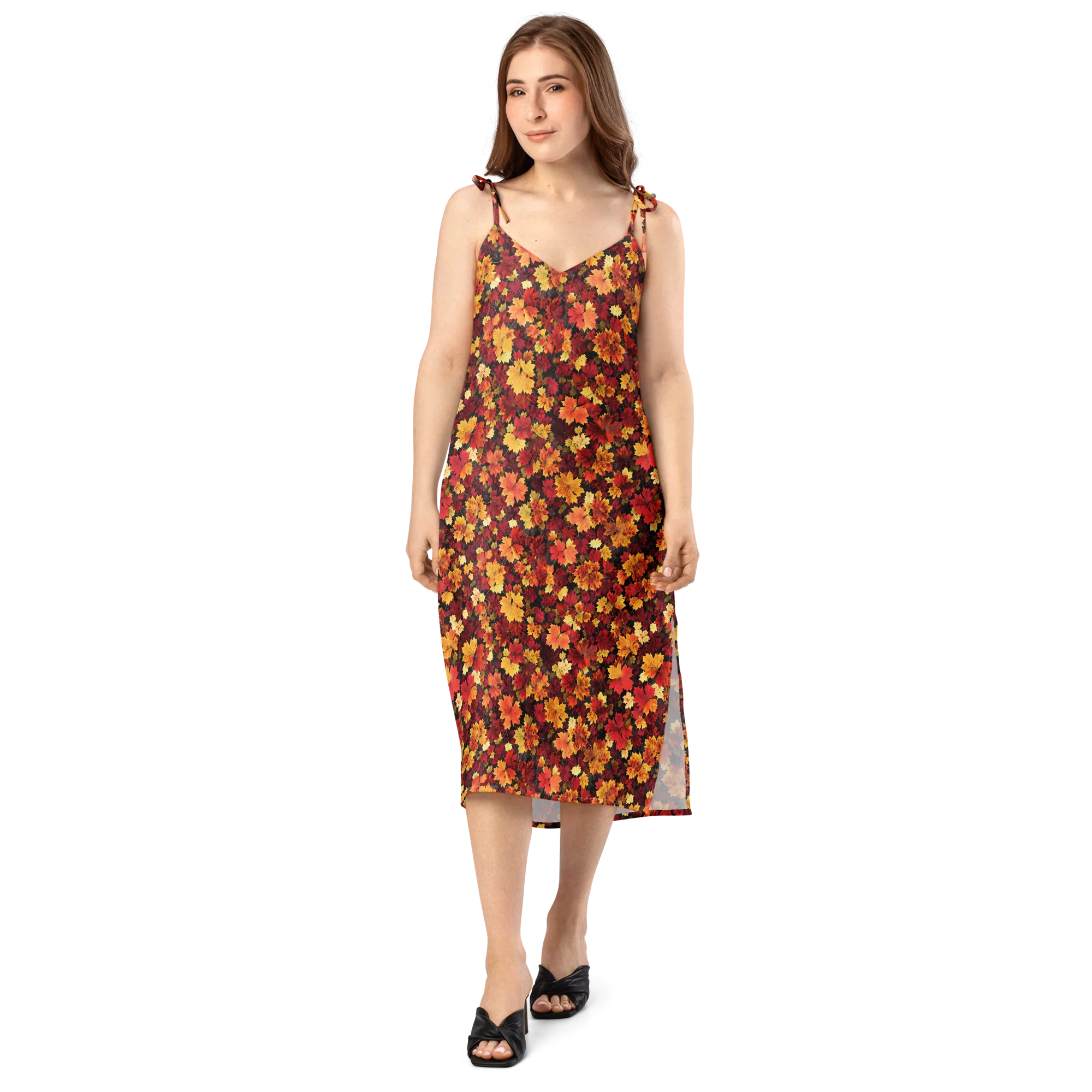 Falling Gold on Slip Dress — Front