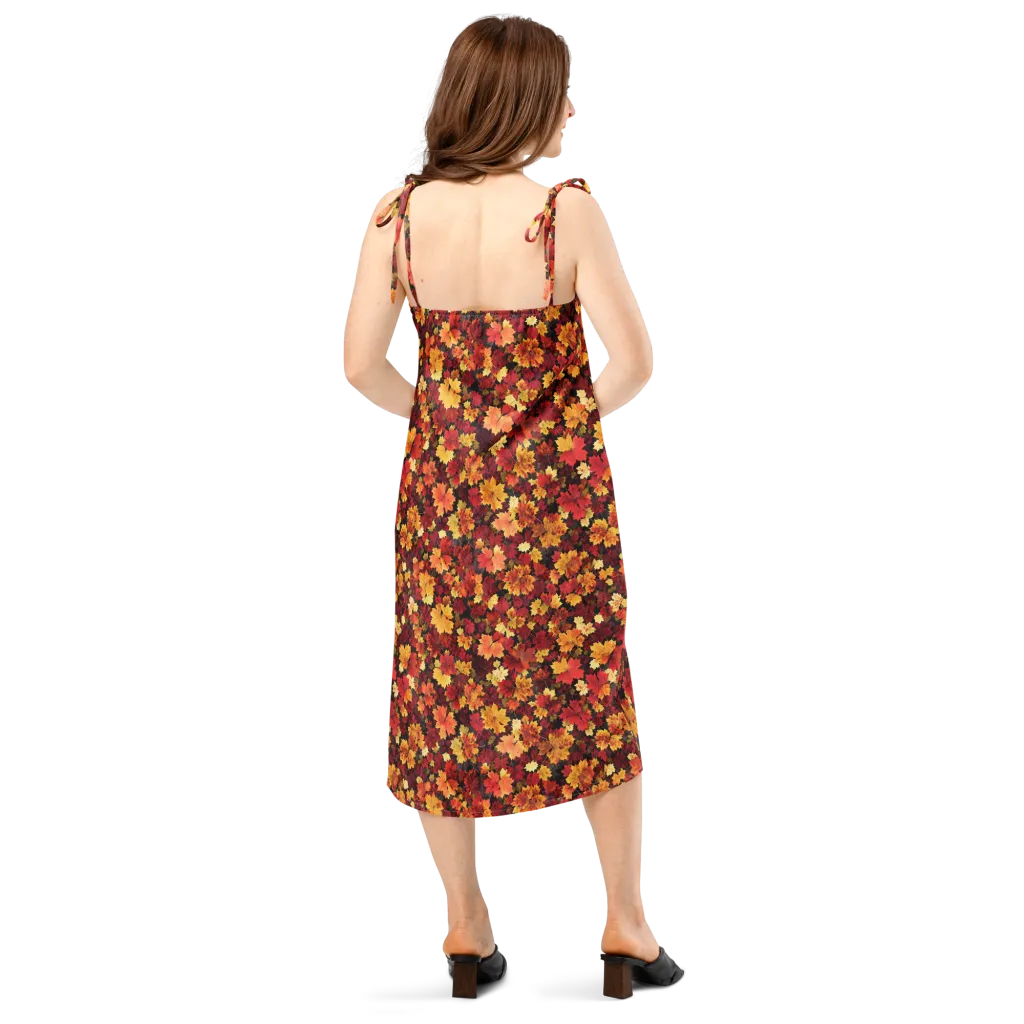 Falling Gold on Slip Dress — Back
