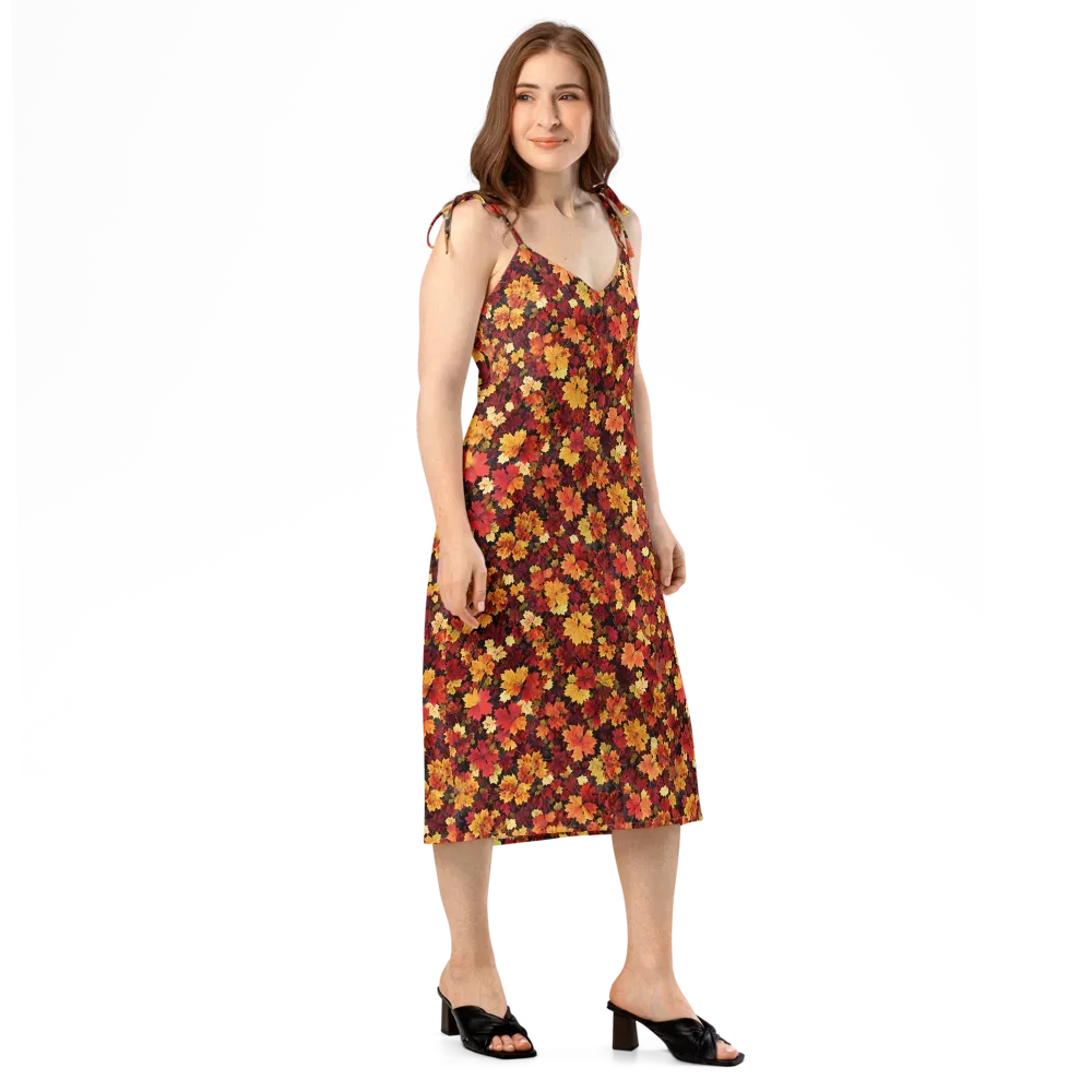 Falling Gold on Slip Dress — Right Front
